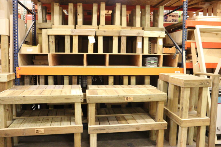 Stored Benches within Cabinet Shop.