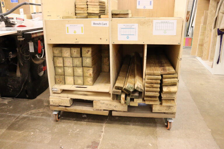 Cut boards are Placed in Assigned Sections.